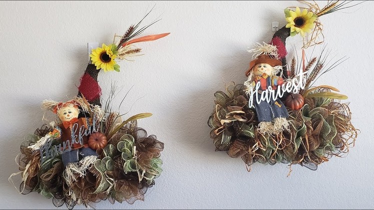 Fall scarecrow hat wreath