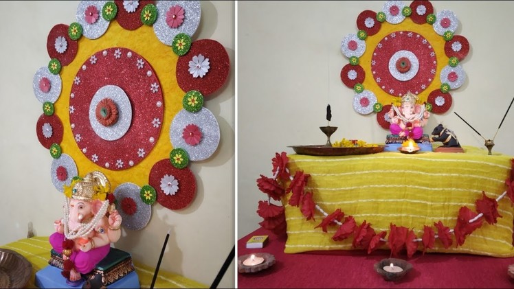 Ganpati Decoration ideas for Home,easy Ganesh Decoration ideas,eco friendly Ganesh Chaturthi 2019