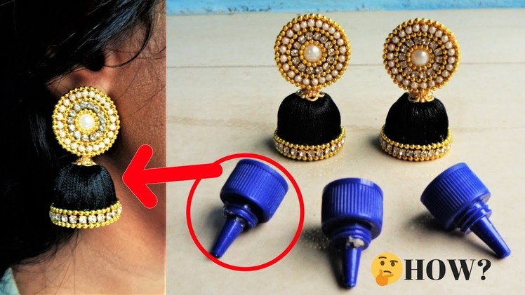 How to make beautiful silk thread earrings at home |Best out of waste