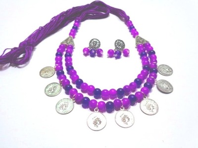 How to Make Coin Necklace With Earring . German Silver Necklace