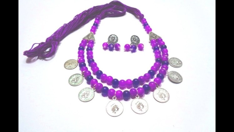 How to Make Coin Necklace With Earring . German Silver Necklace