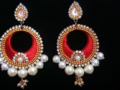 How To Make Designer Bridal Pearls Earrings | Chandbaali Earrings | Silk Thread Jewellery Making