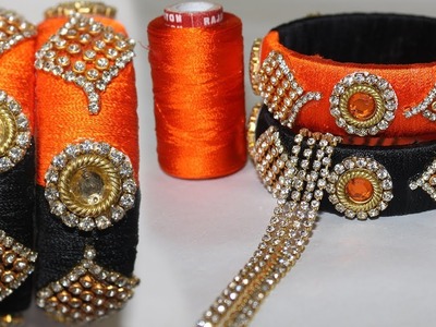 How To Make Double Colour Thread Bangles||Designer Silk Thread Bangles||Fancy Bangles. !