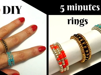 How to make rings. beaded rings tutorial. DIY 5 minutes rings