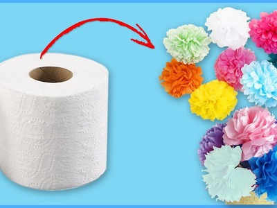 How To Make Round Tissue Paper Flower | DIY paper Craft | Diwali Home Decoration Tissue flowers