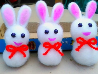 Little rabbit from cotton. Gk craft