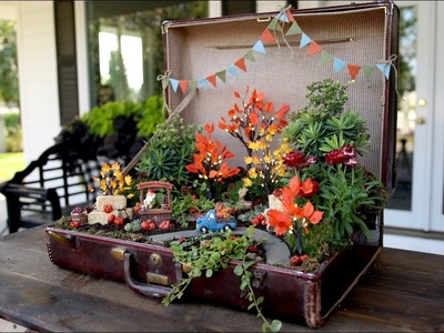 Old Suitcase Turned Pumpkin Patch Miniature Garden! ????????. Garden Answer