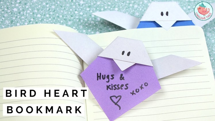 Origami Bird Bookmark Tutorial - How to Fold a Paper Heart & Bird Bookmark (Design by Jenny W. Chan)