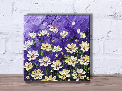 Paint wildflowers with impasto using Heavy body acrylic Part 3
