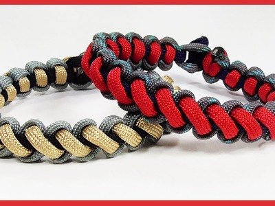 Paracord Bracelet: "Thin Line Bootlace Bar" Bracelet Design Without Buckle