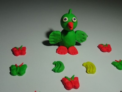 Play doh parrot making easy steps for kids