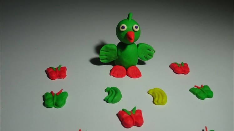 Play doh parrot making easy steps for kids