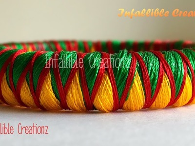 Silk thread criss cross bangle | Silk thread Zig zag bangle | How to make silk thread bangle