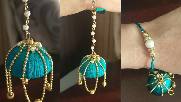 Simple,easy and beautiful silk thread jhumka bracelet.jewellery making