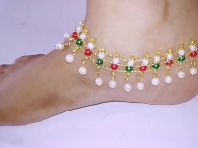Trendy Anklets cum necklace making with eye pins