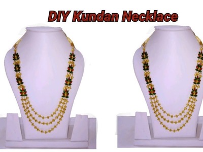 Trendy unique Necklace making with Kundans