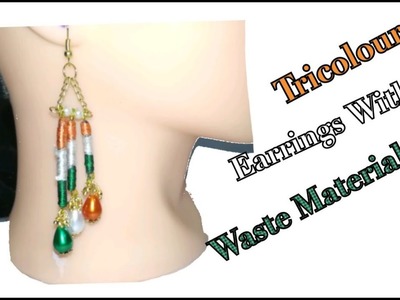Tricolour earrings making with unique style