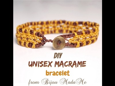 Unisex macrame bracelet tutorial | How to make double color bracelet | DIY macrame jewelry