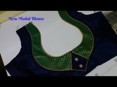 Very popular new modal blouse back neck design cutting and stitching