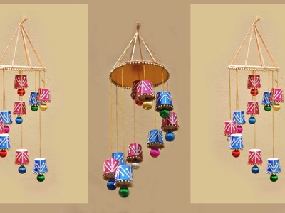 Wall hanging | tea cup wind chime | best out of waste | Art with Creativity