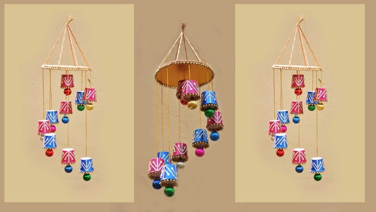 Wall hanging | tea cup wind chime | best out of waste | Art with Creativity