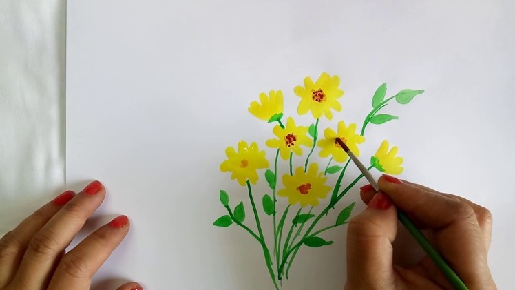 Watercolor flower painting video | Simple steps to flower painting | Card making ideas