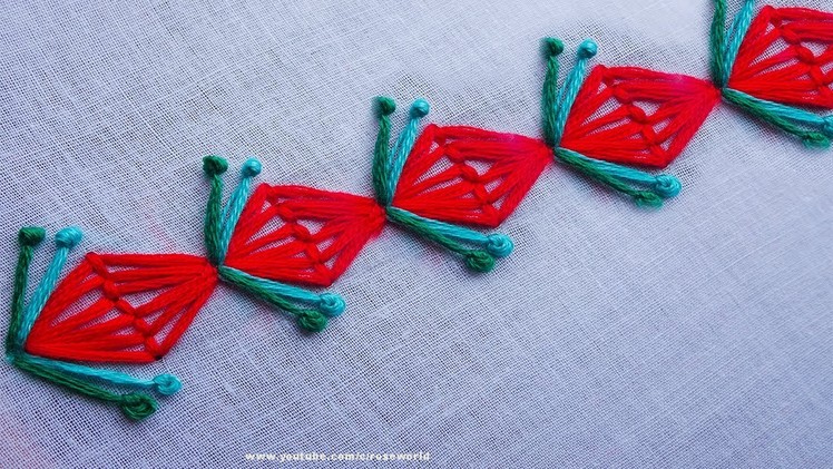 Basic Hand Embroidery Part -71 | Lantern Stitch | french knot stitch |hand embroidery