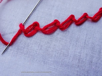Basic Hand Embroidery Part -72 |modified stitch border design|chain stitch