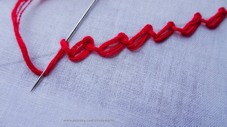 Basic Hand Embroidery Part -72 |modified stitch border design|chain stitch