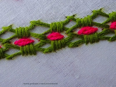 Basic hand embroidery part -74 | Hand Embroidery | Border design