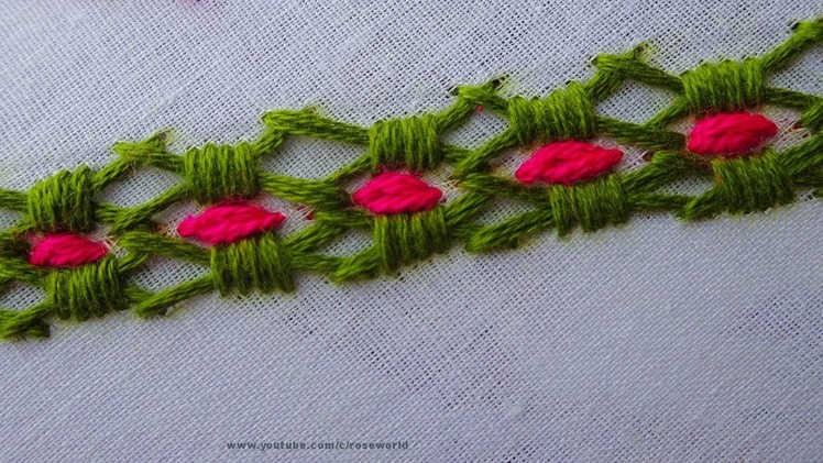 Basic hand embroidery part -74 | Hand Embroidery | Border design