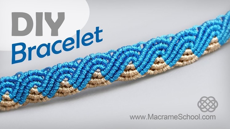 Beautiful Wave Pattern Macramé Bracelet Tutorial by Macrame School