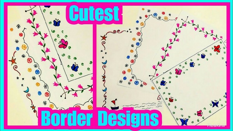 Border designs on paper | project file decoration ideas | project designs | border design | frames