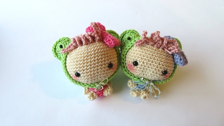 Crochet Amigurumi Doll (dressed as frog) - Part 1