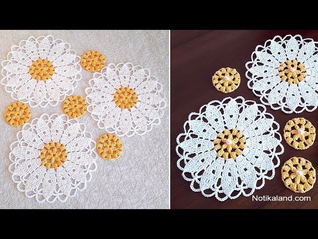 CROCHET Doily Tutorial for beginners How to crochet  Part 1 1 2 round