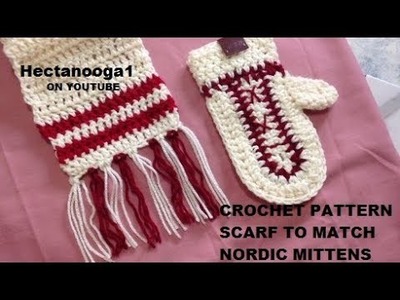 CROCHET PATTERN, SCARF TO MATCH NORDIC MITTENS