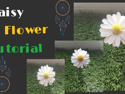 Daisy flower tutorial || made clay flower cutters from waste cane. tin