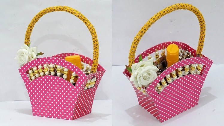 DIY Paper Basket : How to Make Easy Cardboard Basket for Chocolates | Gift Basket