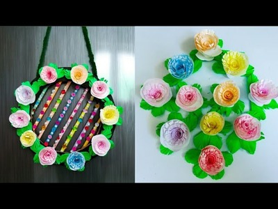 Diy paper flower wall hanging.Simple and beautiful wall hanging.Wall decoration by KovaiCraft #55