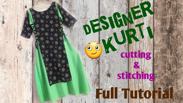 Double layer designer and beautiful kurti Full Tutorial easy way. by simple cutting