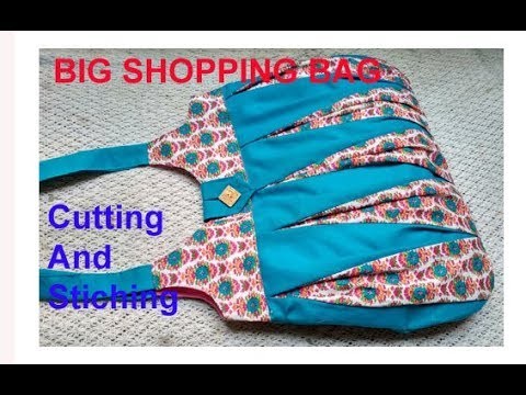 EASY. . handmade big shopping bag. lunch bag. handbag cutting and stitching in hindi.Travel Bag