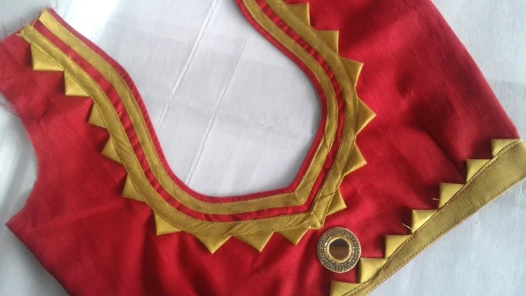 Easy patch work blouse design cutting and stitching