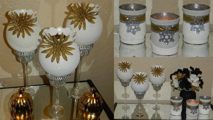 Elegant Christmas Candle Holders| Dollar Tree Christmas Home Decor|