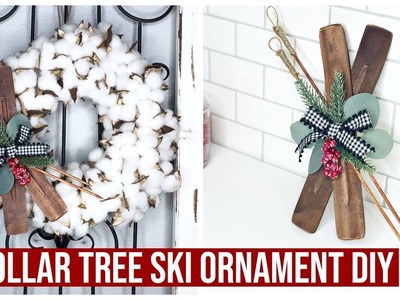 Farmhouse Ski DIY Ornament | Dollar Tree Christmas 2018