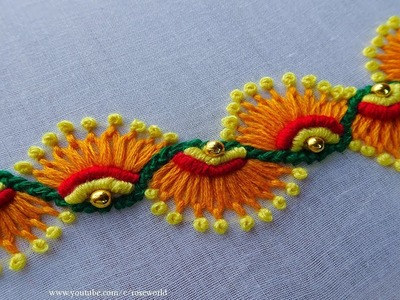 Hand Embroidery Decorative Stitch part #5 |scroll stitch|lazy daisy stitch|french knot stitch