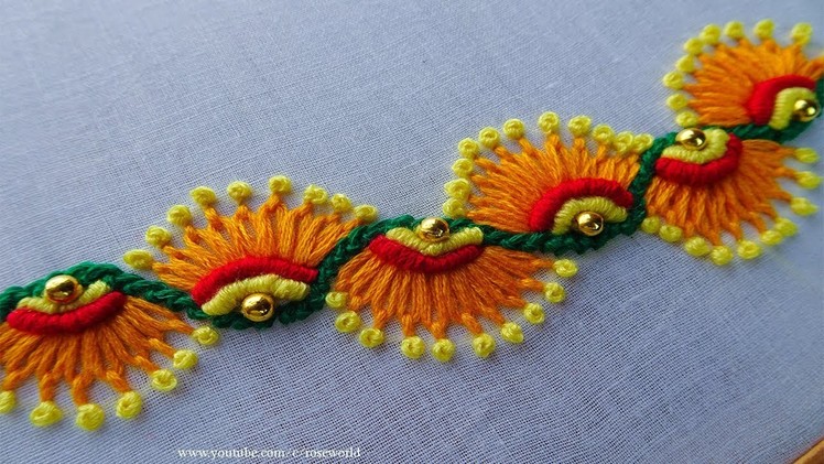 Hand Embroidery Decorative Stitch part #5 |scroll stitch|lazy daisy stitch|french knot stitch