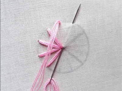 Hand embroidery Spider stitch design | Spider stitch tutorial