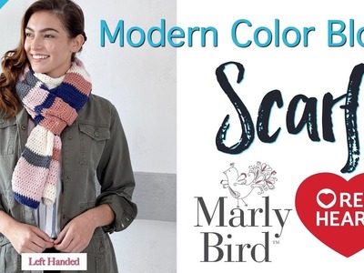 How to Crochet Modern Color Block Scarf [Left Handed]