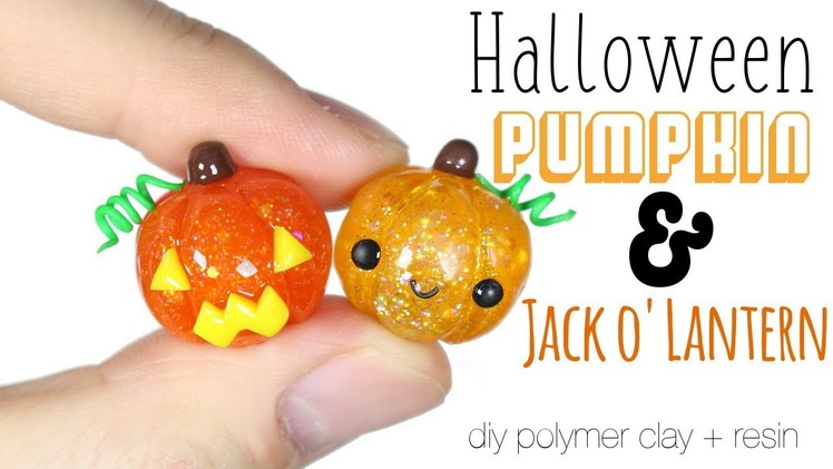 How to DIY Cute.Kawaii Halloween Pumpkin Jack O Lantern Polymer Clay.Resin Tutorial