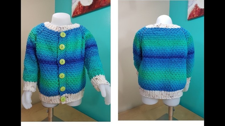 How to knit sweater or cardigan for toddlers part 1 of 2